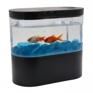Декоративный аквариум с насосом и фильтром 2л Happy Fish (черный)